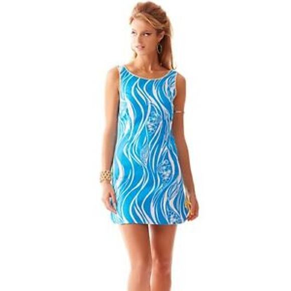 Lilly Pulitzer Dresses & Skirts - Lilly Pulitzer Delia Joe Fish Printed Shift Dress Blue Carp Sleeveless 0